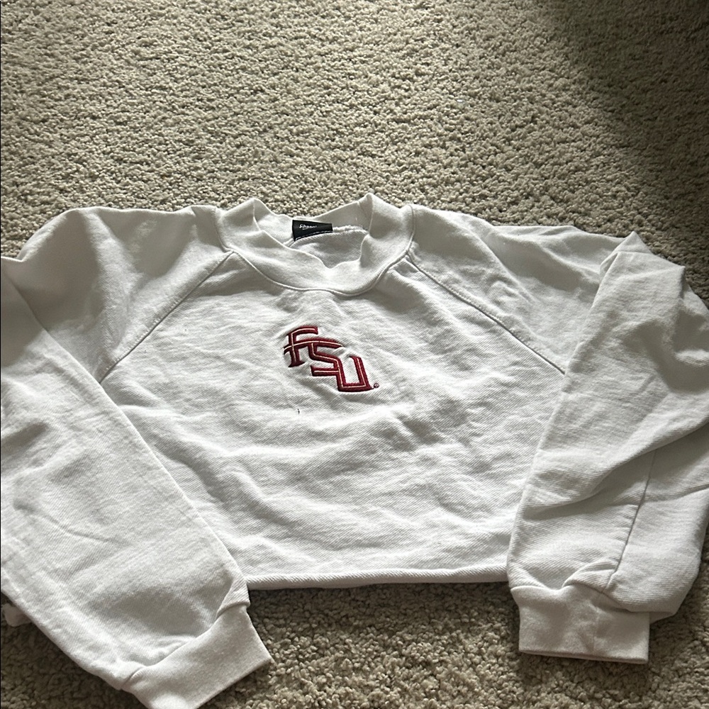 White FSU Embroidered Sweatshirt Hype and Vice